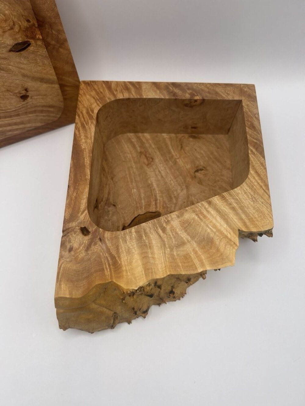 Michael Elkan Oregon Birdseye Maple Burl Box Handmade Wood Trinket Box Art Waxed - Picture 4 of 16
